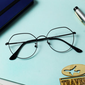Cleardekho Black Full Rim Hexa – Eyeglass
