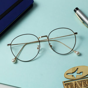 Cleardekho Gold Black Full Rim Oval – Eyeglass